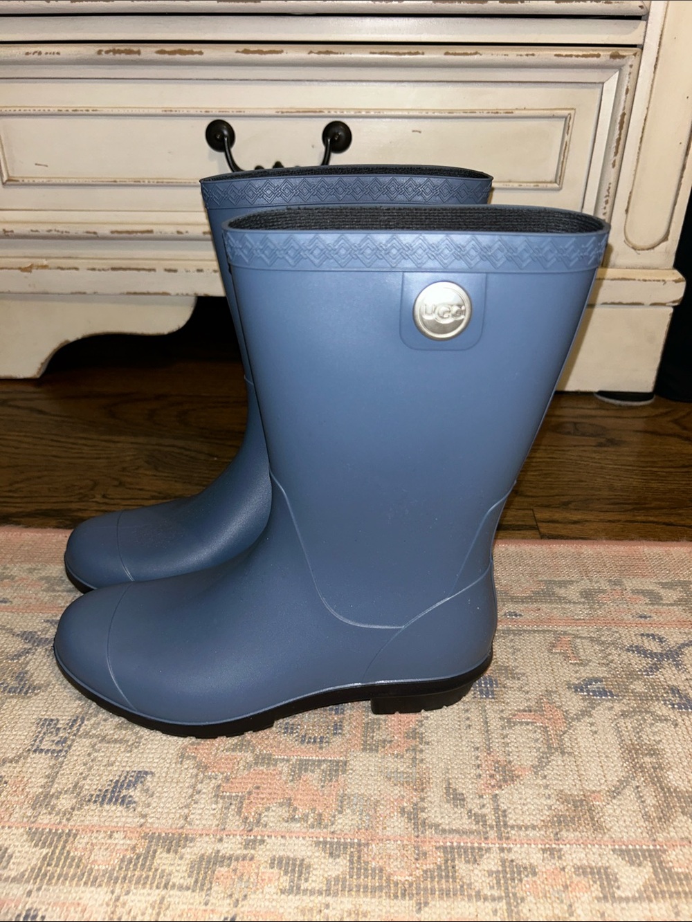 UGG Slate Blue Mid-Calf Rain Boots